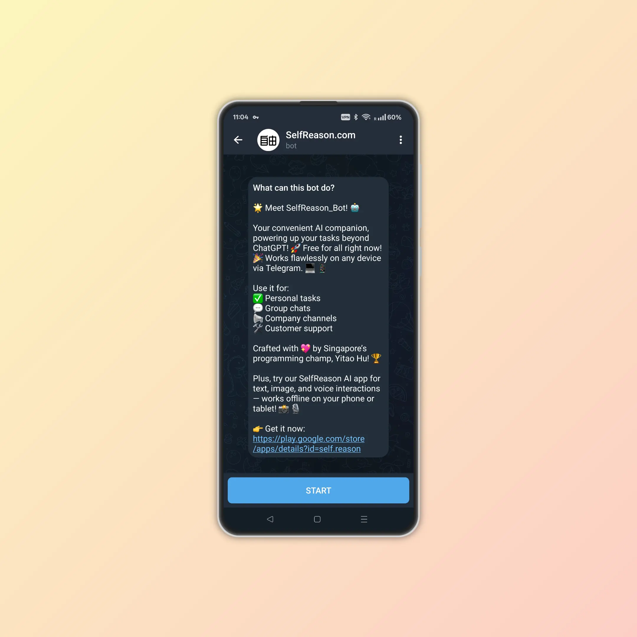 SelfReason Telegram Bot Demo